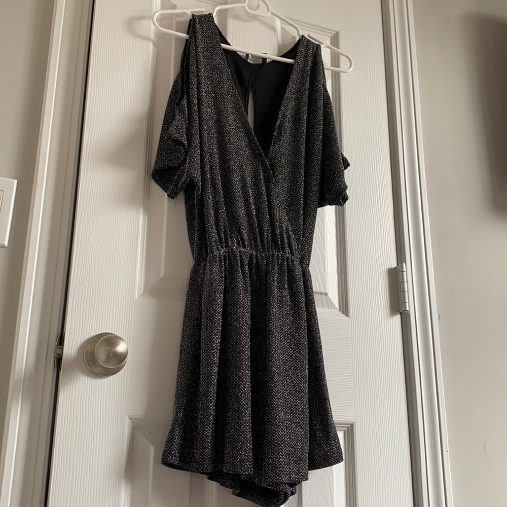ASTR Silver Sparkly Romper